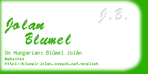 jolan blumel business card