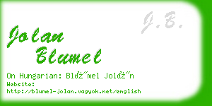 jolan blumel business card